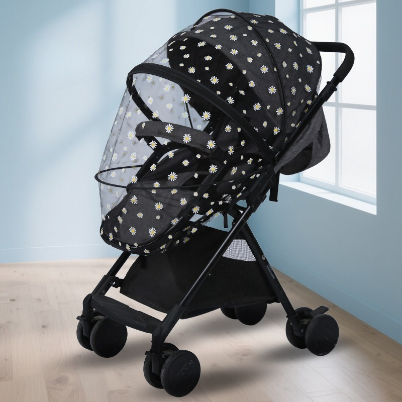 Baby Nursery Trolley - รถเข็นเด็ก ผ้าคลุมกันยุงลายดอกเดซี่แบบสากลสำหรับรถเข็นเด็ก, คาร์ซีท, เปลนอนเด็ก, อุปกรณ์เสริมสำหรับโรงเรียนอนุบาล