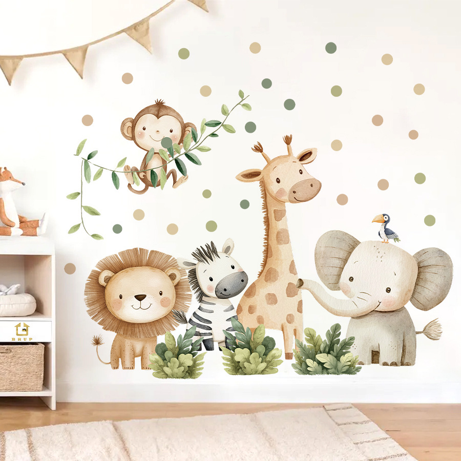 Boho สัตว์ป่าสติ๊กเกอร์ติดผนัง - Baby Nursery Decor Girl บทวิจารณ์และราคา