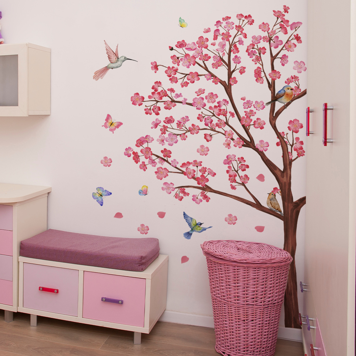 สติ๊กเกอร์ติดผนังลายดอกไม้นกสี - Baby Girl Nursery Quotes บทวิจารณ์และราคา