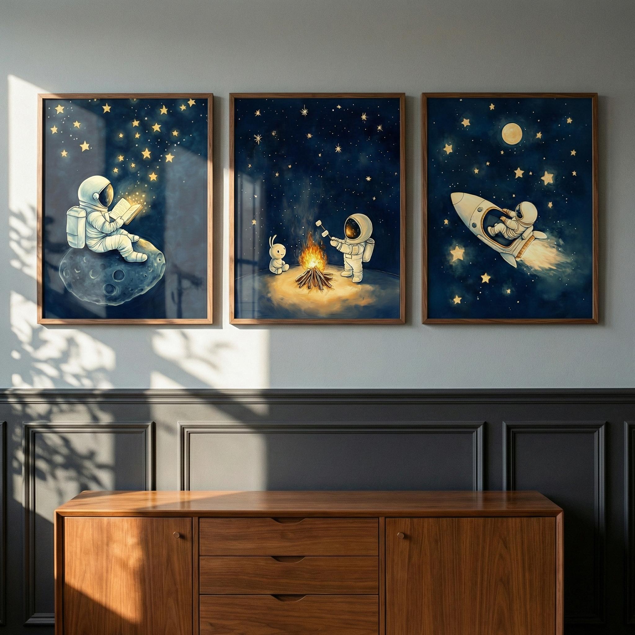 ชุดภาพศิลปะติดผนังนักบินอวกาศ  - Baby Nursery Frames บทวิจารณ์และราคา