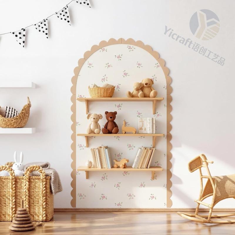 [ใหม่] ของตกแต่งผนังไม้รูปโค้ง - Baby Nursery Frames บทวิจารณ์และราคา