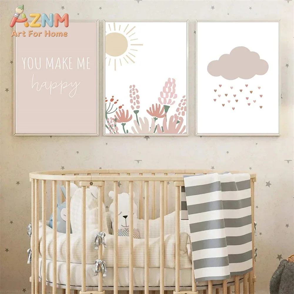 AZNM ภาพพิมพ์แคนวาสติดผนังลายโ - Baby Girl Nursery Quotes บทวิจารณ์และราคา