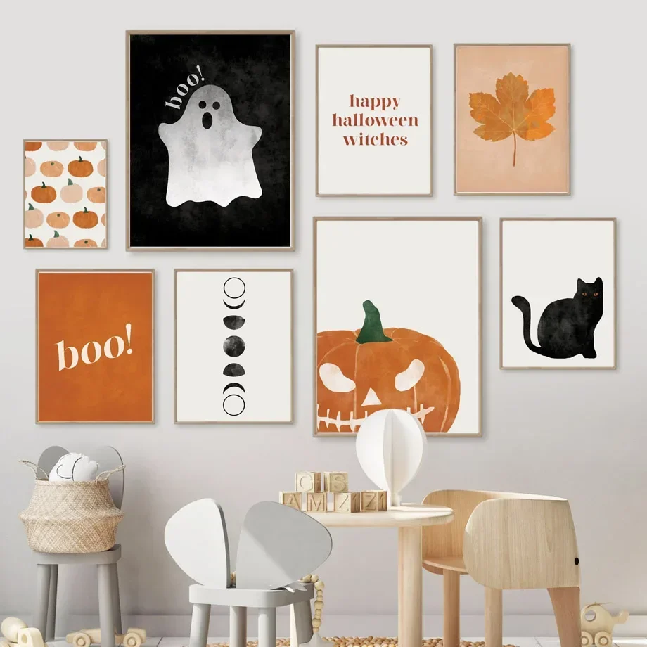 ภาพวาดบนผืนผ้าใบลายแมวฮาโลวีน  - Baby Nursery Decor Girl บทวิจารณ์และราคา