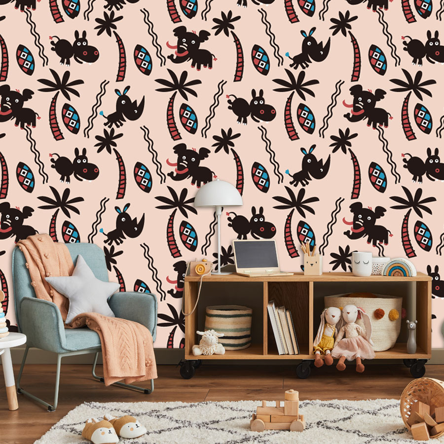 วอลเปเปอร์ติดผนังลายการ์ตูนแบบ - Baby Nursery Peel And Stick Wallpaper บทวิจารณ์และราคา