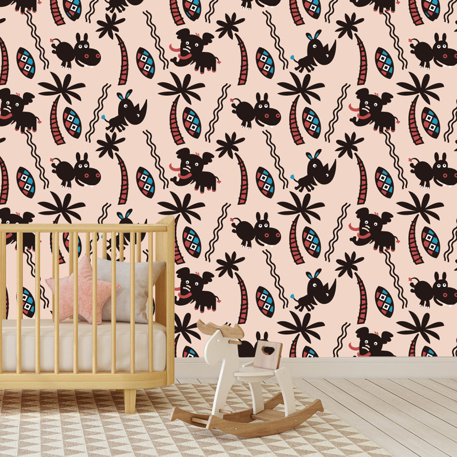 วอลเปเปอร์ติดผนังลายการ์ตูนแบบ - Baby Nursery Peel And Stick Wallpaper บทวิจารณ์และราคา